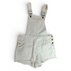 &merci En Merci Denim Frayed Overall Romper Shorts Sz M Biballs Festival Boho